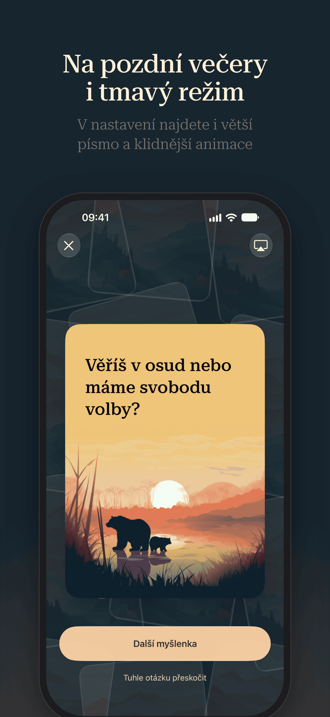 Hluboké myšlenky · screenshot z připravované aplikace 5