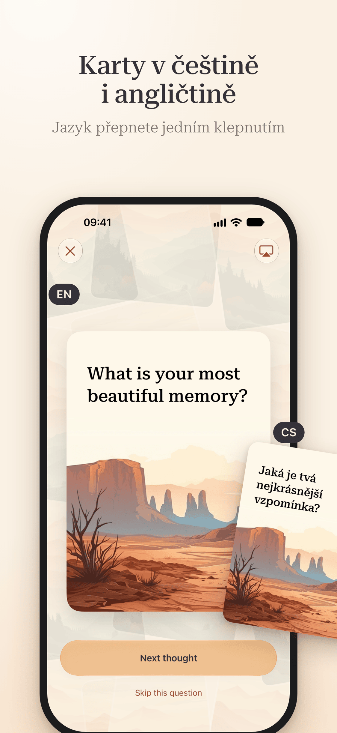Hluboké myšlenky · screenshot z připravované aplikace 6
